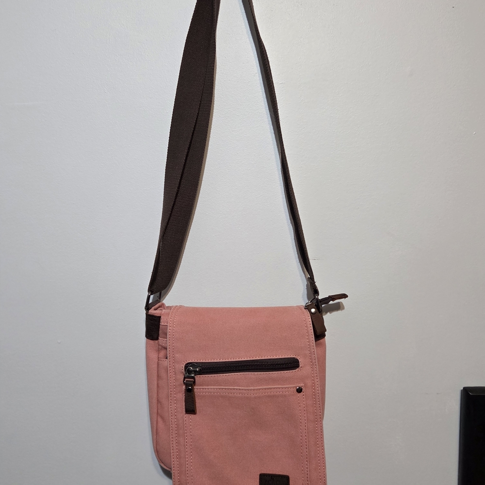Acacia Crossbody Pink Canvas Bag Purse - Picture 2 of 10